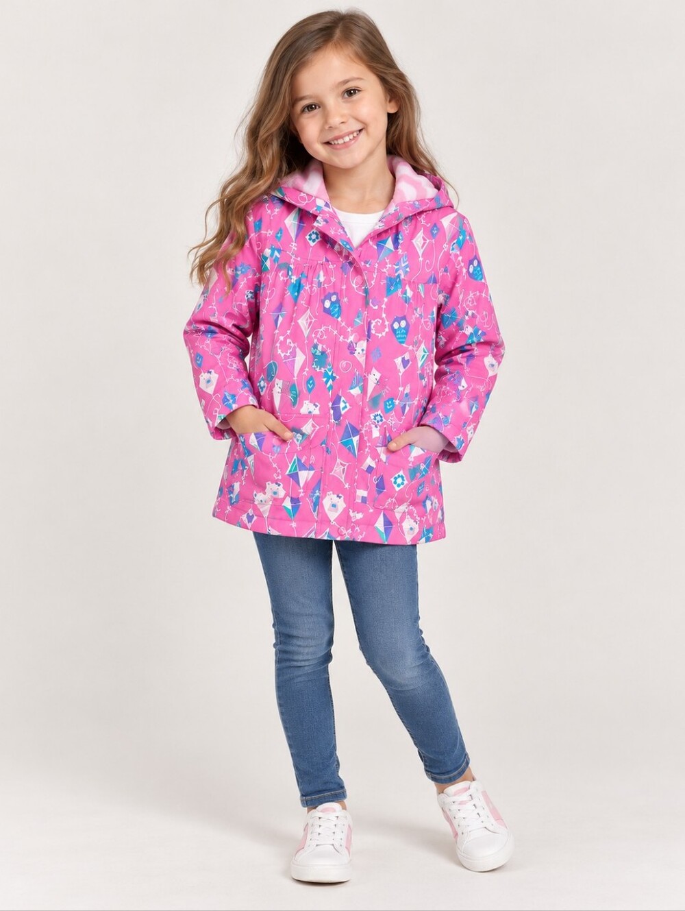 Hatley Pink Kite & Owl Print Hooded Raincoat